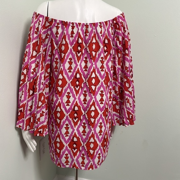 Voom By Joy Han Off The Shoulder Ikat Pink Mini Dress - Picture 7 of 8